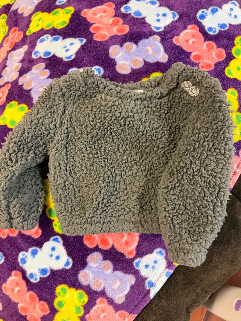 Cozy Plush Gray Girls' Pullover Top